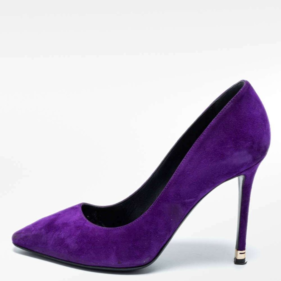 Women'S Shoes * | Nicholas Kirkwood Suede Pointed Toe Pumps Size 38 For Women Purple