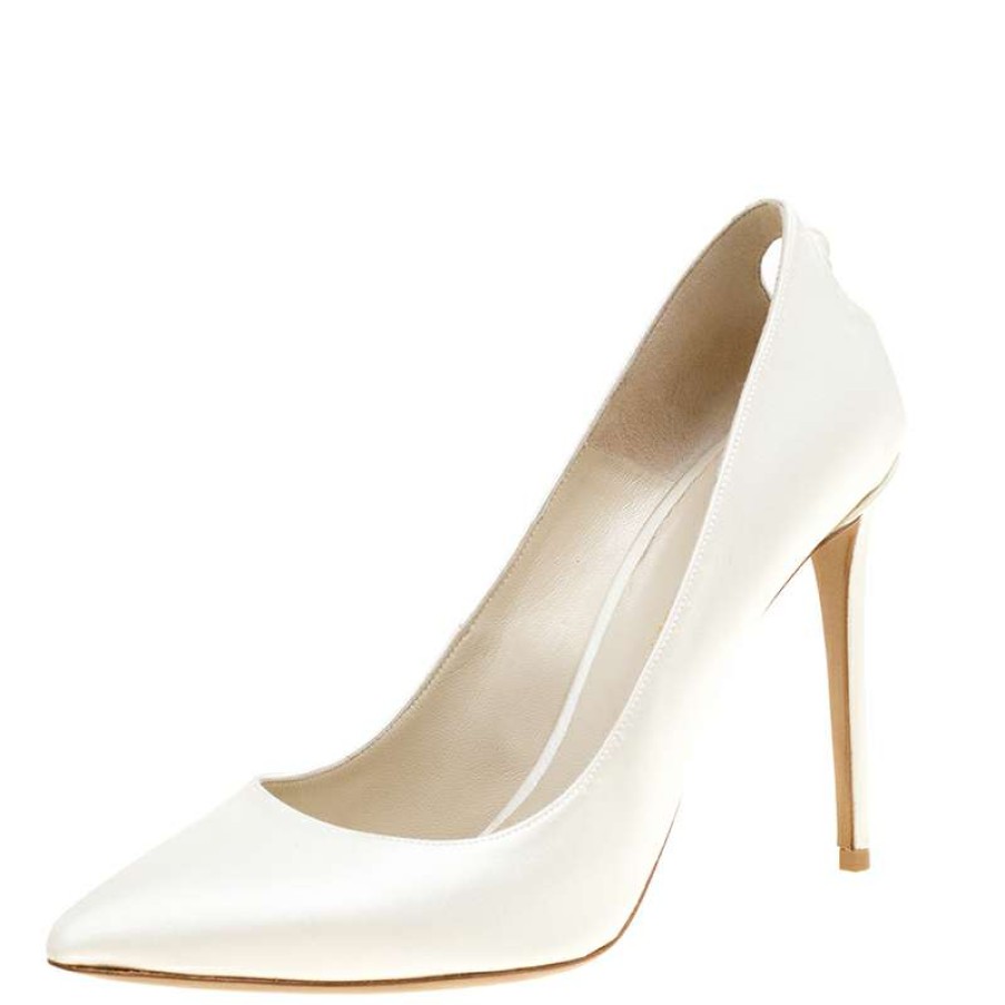 Women'S Shoes * | Nicholas Kirkwood Satin Pearl Detail Pumps Size 38 For Women White