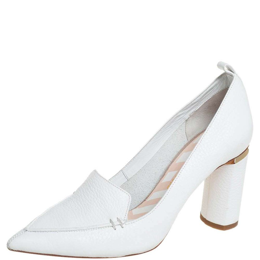 Women'S Shoes * | Nicholas Kirkwood Leather Beya Pumps Size 37.5 For Women White