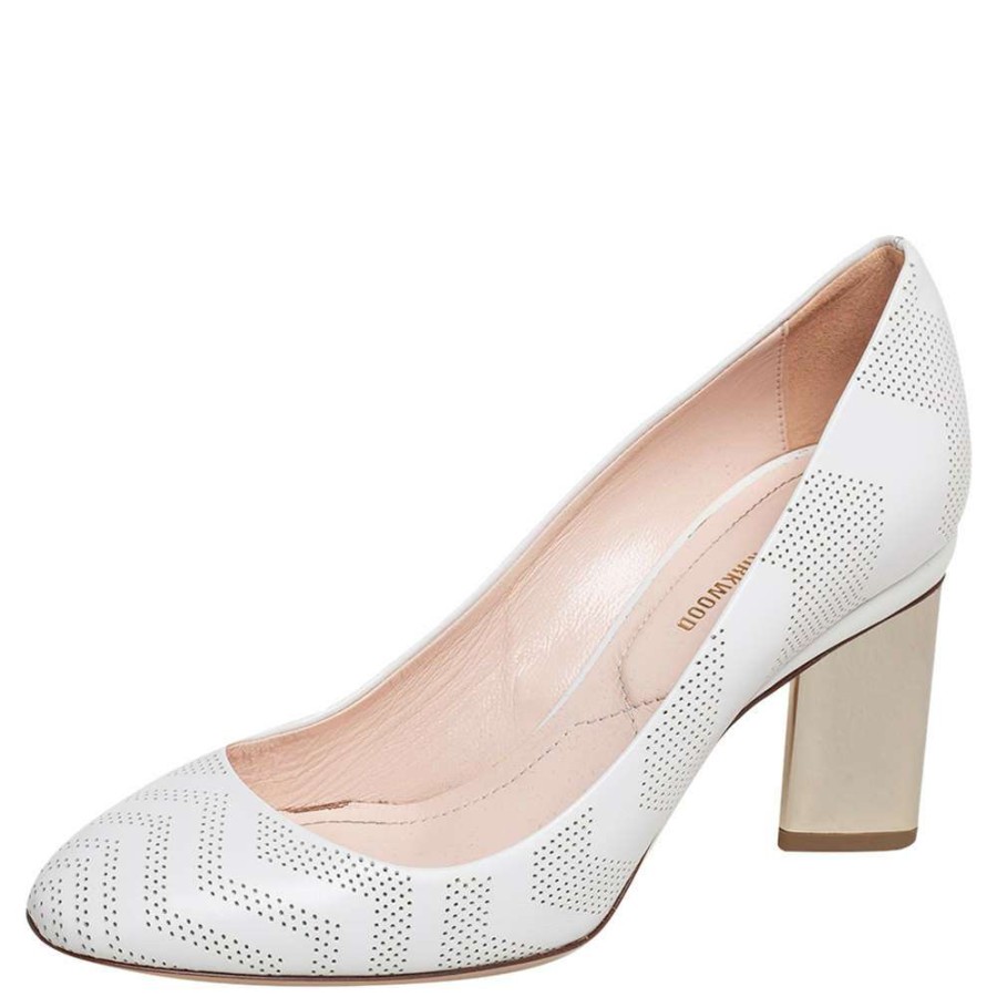 Women'S Shoes * | Nicholas Kirkwood Perforated Leather Briona Prism Pumps Size 37 For Women White