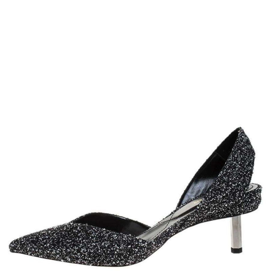 Women'S Shoes * | Nicholas Kirkwood /White Tweed Fabric Polly Boucle Slingback Pointed Toe Sandals Size 41 For Women Black