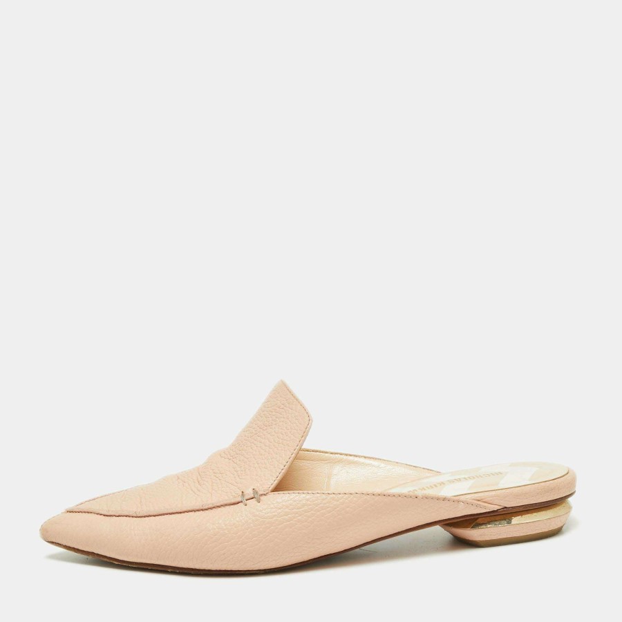 Women'S Shoes * | Nicholas Kirkwood Light Leather Beya Pointed Toe Mules Size 39 For Women Pink