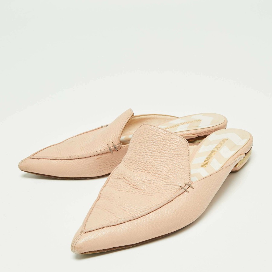 Women'S Shoes * | Nicholas Kirkwood Light Leather Beya Pointed Toe Mules Size 39 For Women Pink