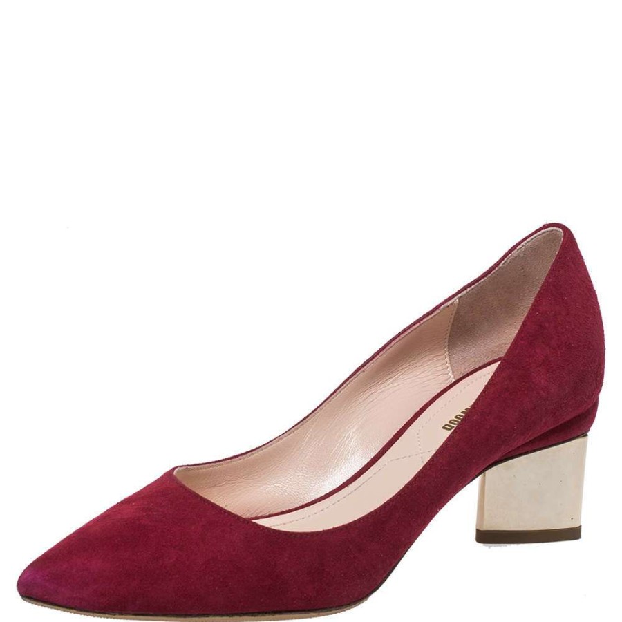 Women'S Shoes * | Nicholas Kirkwood Suede Prism Pumps Size 35 For Women Red