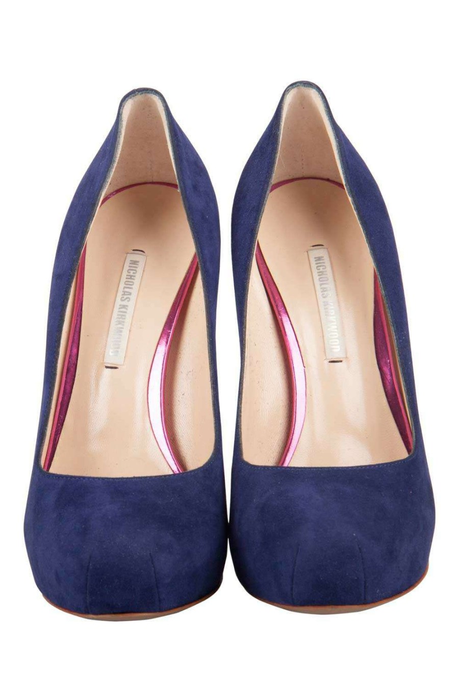 Women'S Shoes * | Nicholas Kirkwood Suede Platform Pumps Size 36.5 For Women Blue